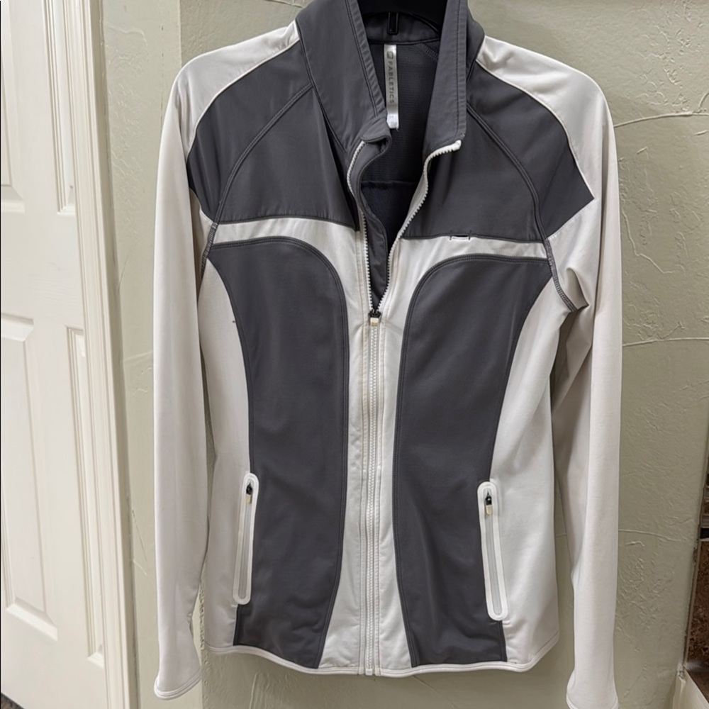 Women's Gray and White workout jacket